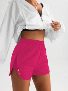 SHEIN Sports Women High Waist Loose Anti-Chafing Sports Running Shorts, Sexy Slimming Yoga Shorts For Chinese New Year High Waist Gym Shorts - Multicolor - View 5