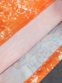 年轻女孩万圣节南瓜印花长袖 T 恤套装，适合婚礼、派对、舞会、生日、万圣节、毕业典礼 - 彩色 - 查看 5