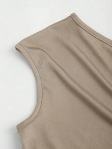 Conjunto de 3 camisetas casuales de mujer de unicolor con nudos retorcidos en los hombros - Multicolor 8 - Ver 6