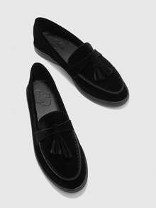 CUCCOO BIZCHIC Women's Casual Slip-On Flat Athletic Sneakers - Black - View 9