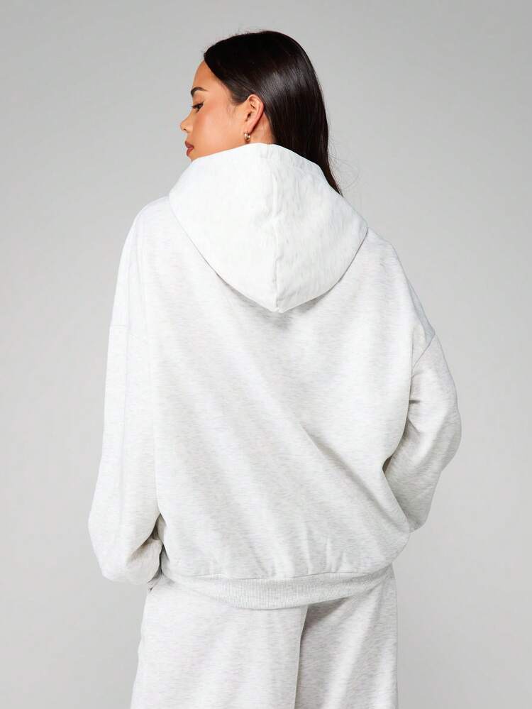 MAY'S メイズ　非売品　ホワイト パーカー L MISSGUIDED ドローストリングとフロントポケット付きボストンパーカー