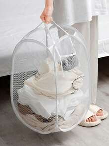 1pc Pop Up Laundry Basket With Handle - Foldable Mesh Laundry Basket For Storing Dirty Clothes, Suitable For Children To Change Clothes/Adults To Change 3-4 Pieces Of Clothing (Please Take Care To Check The Size Before Placing An Order)
