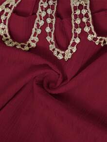 Yasmyna 女士土耳其长裙和阿拉伯传统长袍 - 酒紅色 - 查看 8