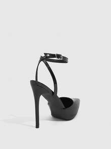 CUCCOO SZL Décolleté nere con punta affusolata e tacco a spillo alto, con cinturino alla caviglia, scarpe eleganti sexy da sera