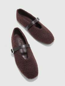 CUCCOO BIZCHIC Women's Fashion Commuter Versatile Casual Mary Jane Flat Shoes For Christmas Spring Shoes - Chocolate Brown - View 9