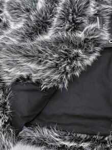 STEELVANCE Men's Dual-Tone Collar Short Faux Fur Coat, Elegant For Commuting, Dating, And Photo Shoots New Vintage, Winter - Black - View 8