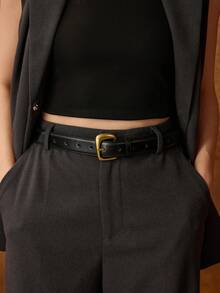 MOTF PREMIUM BLACK PIN BUCKLE CASUAL VERSATILE BELT - Black - View 6