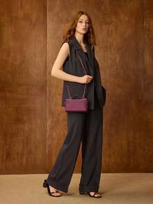 MOTF PREMIUM PU 皮革拉链手提包 - 棗紅 - 查看 7