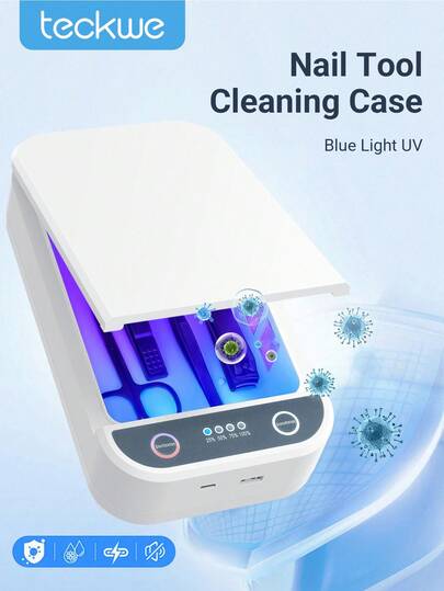 Teckwe UV Nail Tool Sterilizer Portable USB Sterilizer For Nail Tools Nail Cleaning Box Beauty Tool Cleaner Machine For Nail Salon, Tweezers, Jewelry, Phone, Manicure Tools Cleaning