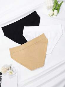 BloomMama 3pcs/Set Women's Comfortable Minimalist Solid Color High Waist Loose Seamless Maternity Briefs, High Quality & Cost-Effective - Multicolor - View 2