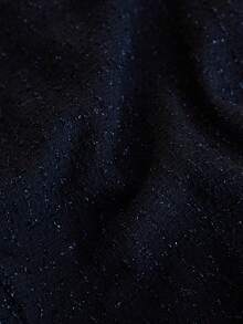 CLARA VERO Set vestă din tweed lurex bleumarin și fustă midi din satin, un costum elegant din două piese pentru femei | Costume de designer de lux | Vestă din tweed strălucitor cu curea și nasturi | Fustă midi clasică din satin bleumarin | Moda feminină 2025 - Albastru marin - Vizualizare 6