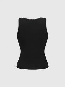 ROMWE Áo hai dây cổ tròn in hình cánh và chữ thập thời trang nữ, mùa hè - màu đen - Xem 2