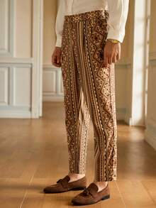 Manfinity VCAY Men's All-Over Printed Pocket Business Straight Suit Pants - Multicolor - View 5