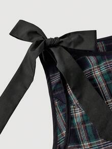 SHEIN MOD 大码复古棕色蝴蝶结领带长裙 - 彩色 - 查看 3