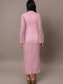 MaterniChic Elegant Maternity Dress With Flared Sleeves And Stand Collar Pregnant Dress Pregnancy Photoshoot Dress Gender Reveal Maternity Dress