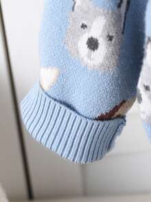 Souflis Souflis 幼儿男童时尚提花针织毛衣长袖套头衫和裤子套装，秋冬