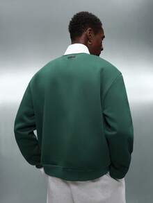 PLAYBOY X SUMWON Crop Fit Funnel Neck Track Jacket With Contrast Stripes And Logo Detail Zip Up Outerwear - Green - View 2