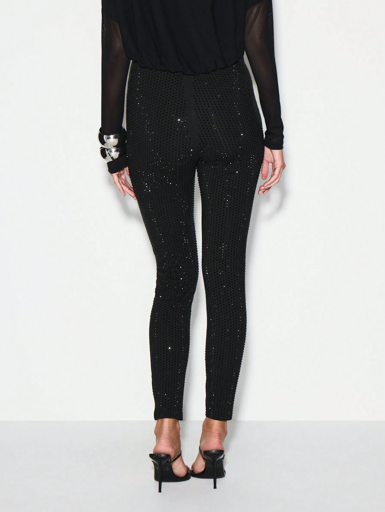 KIZN Leggings aderenti a vita alta con paillettes