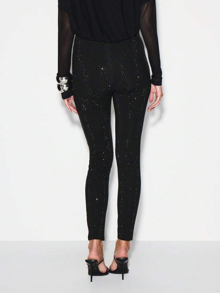 KIZN Sequin Embellished High Rise Fitted Leggings