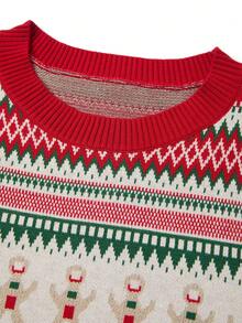 Ellevyn 女式圆领长袖圣诞图案优雅日常和节日针织毛衣，秋冬 - 彩色 - 查看 12