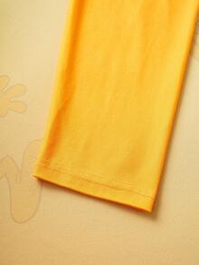 GARFIELD | SHEIN 2pcs Tween Boy Cute Cartoon Pattern Round Neck Drop Shoulder Long Sleeve Top And Pants Knit Casual Pajama Set - Multicolor - View 5