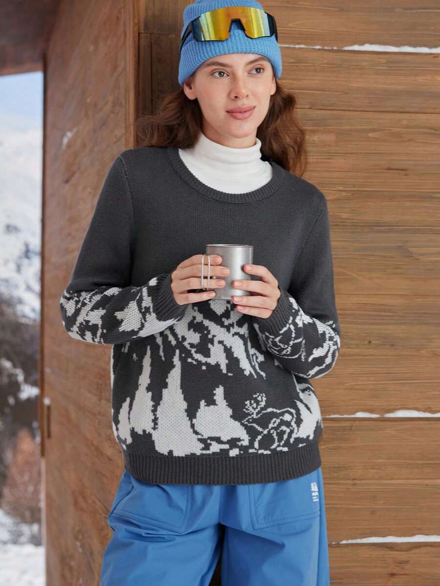 In My Nature Damskie swetry sportowe o regularnym kroju, z długim rękawem i okrągłym dekoltem, idealne na co dzień