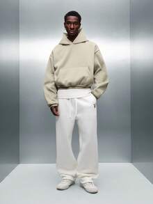 PLAYBOY X SUMWON 宽松抽绳运动裤，印有文字标志，适合冬季休闲家居服 - 白色 - 查看 3