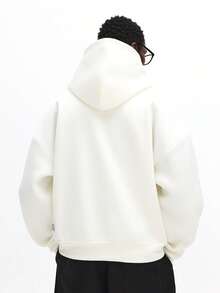 Áo hoodie nam SUMWON dáng rộng, có dây rút và túi giữa, phong cách thường ngày, trơn. - Màu be - Xem 2
