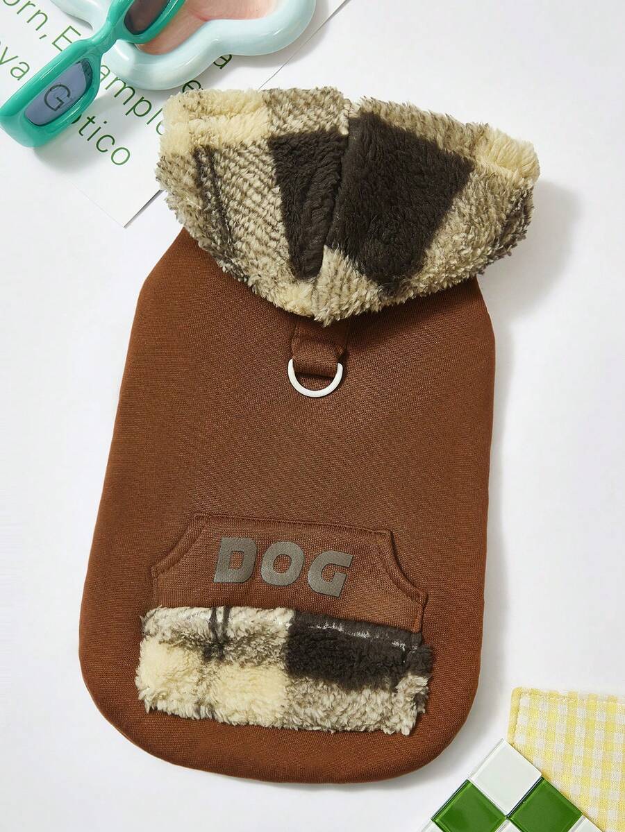 PETSIN 圣诞老人风格天鹅绒宠物运动衫,适合小型犬和猫 - 超厚羊毛节日背心,配有安全带扣,适合小狗、小猫、泰迪犬的圣诞节外套,非常适合寒冷天气、节日派对和室内舒适 - 棕色 - 查看 1