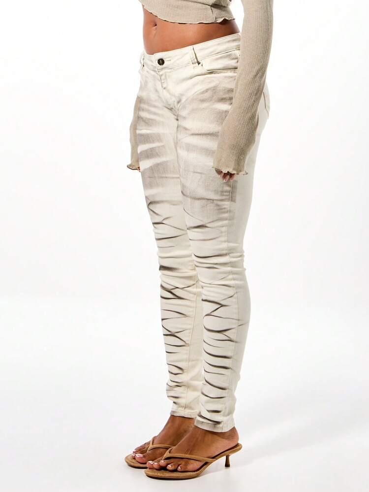 SUMWON WOMEN Vaqueros ajustados de tiro bajo y de mezclilla elástica