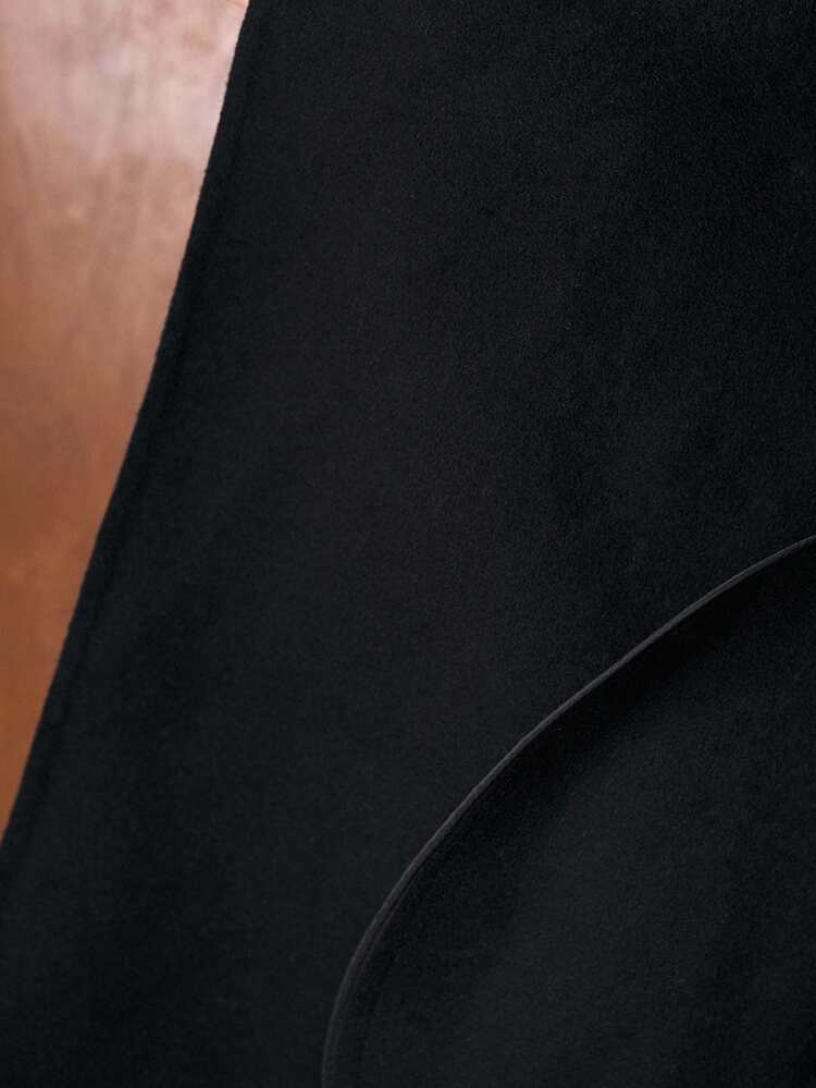 WOOL CONTRAST FAUX FUR BELTED OVERCOAT