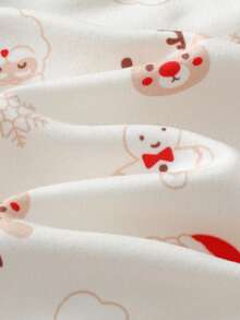 Cozy Pixies Newborn Baby Girl 2pcs/Set Floral Print Soft Knit Crew Neck Long Sleeve Pullover Top Lightweight Long Sleeve Tshirt For Baby Christmas Baby Clothes Baby Tops Baby Boy Full Sleeve Tshirts Baby Shirt Sets - Beige - View 7