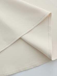 Franclia 优雅珍珠装饰圆领长袖收腰喇叭下摆连衣裙，杏色，春秋 - 杏色 - 查看 7