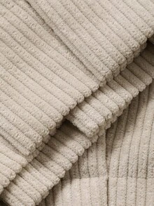 FRIFUL 女式松紧腰灯芯绒宽松喇叭裤脚九分裤 - 杏色 - 查看 6