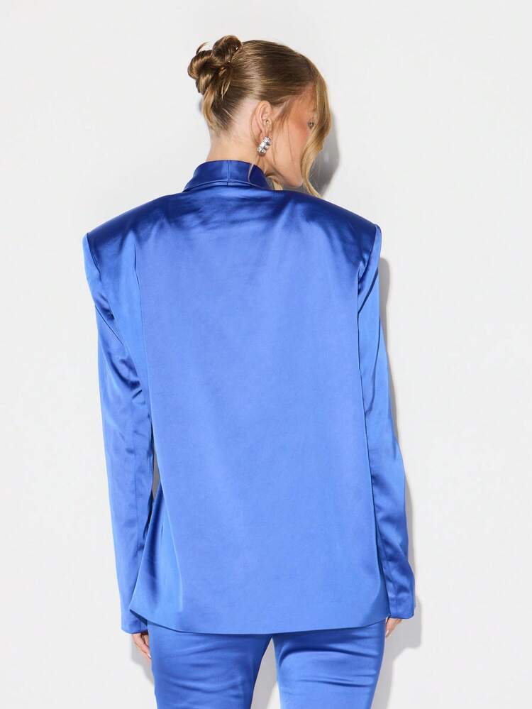 KIZN Blazer cache-cœur en satin à manches longues