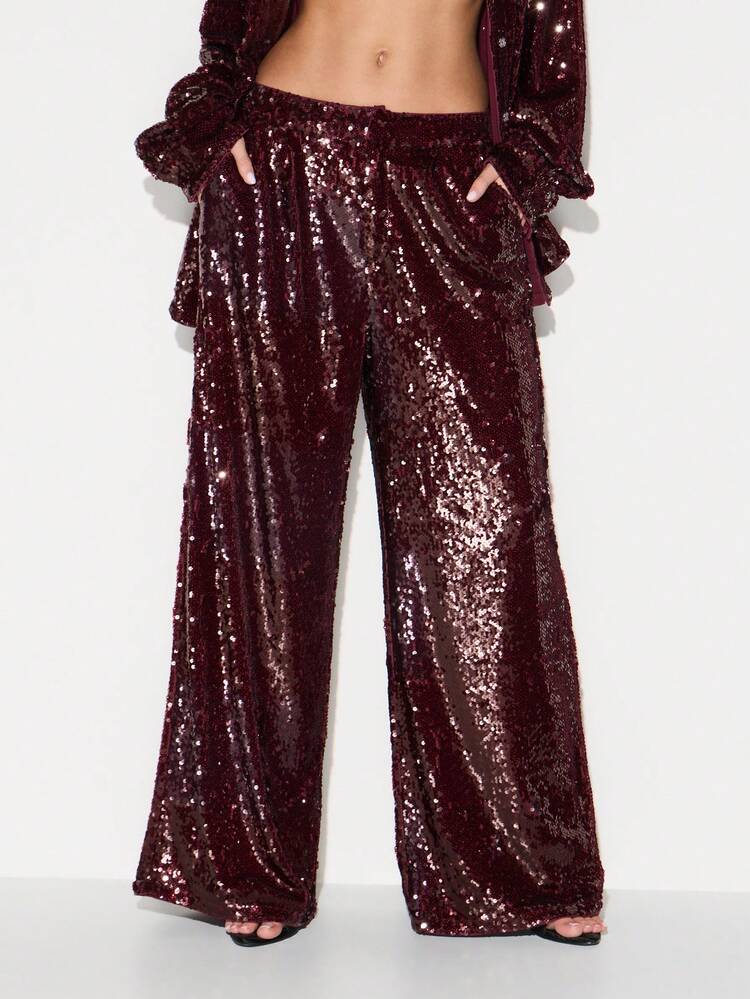 KIZN Wide Leg Sequin Palazzo Pants