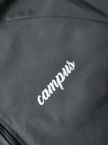 Manfinity ZONE917 男士休闲时尚街头学院风运动字母印花撞色滚边立领拉链户外防风长袖夹克，秋季街头服饰