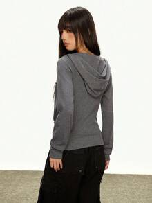 Rina Fox Women's Long Sleeve Beaded Zipper Front Casual Hoodie Jacket Fall Winter Cloth For Women