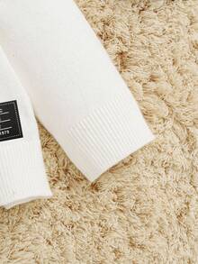 SHEIN 男婴可爱高领长袖毛衣 - 白色 - 查看 3