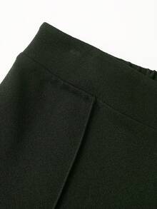 EMERY ROSE Women's Solid Color Minimalist Knit Pants, Casual Everyday Wear - Army Green - View 7