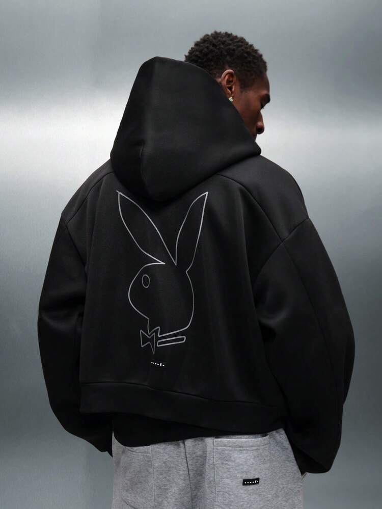 PLAYBOY X SUMWON Felpa con cappuccio e cerniera con tasca centrale
