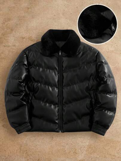 HIMLAND 男士时尚百搭休闲舒适夹棉大衣，适合秋冬穿着