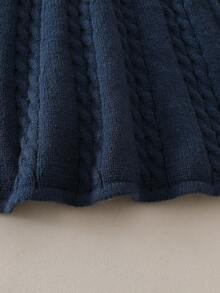 Tween Girls Sweater Dresses, Fashion Elegant Cute Bow Puff Sleeve Pullover Short Dress Girls Navy Blue Dress Girls Winter Dress Long Sleeve Knitted Dress Tween Elegant Dark Blue Dress Girls Cable Knit Dress