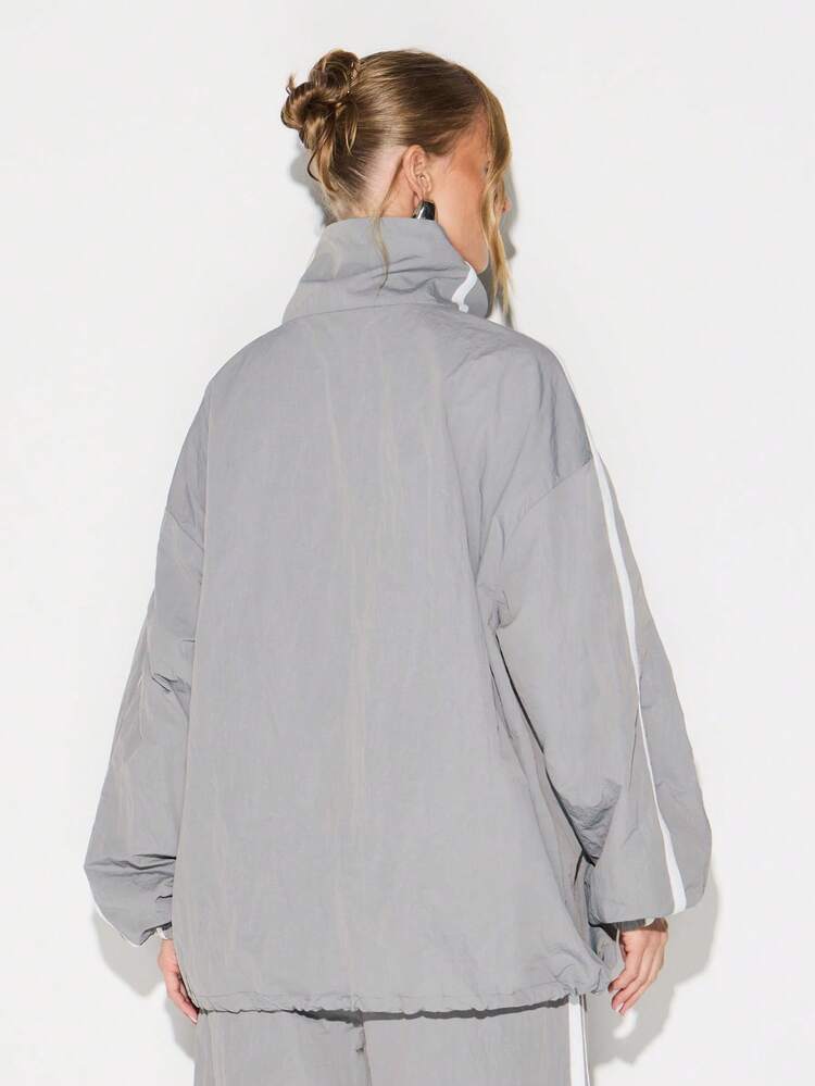 KIZN Reflective Windbreaker Jacket With Side Stripes