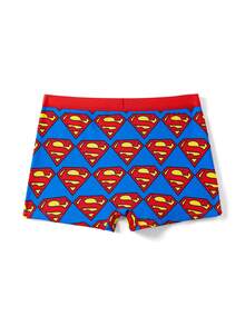 SUPERMAN X SHEIN 男士全印花舒适平角裤 - 藍色 - 查看 2