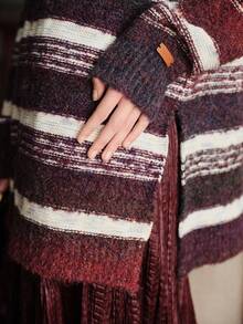 Uhlyne Autumn/Winter Wool Blend Halloween, Christmas Ombre Women Sweater, Minimalist Design Crew Neck Long Sleeve, Elegant Casual High-End, Suitable For Daily Commute And Holiday Wear - Multicolor - View 9