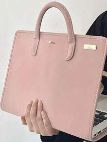 1 Túi đựng máy tính xách tay bằng da PU màu hồng có túi bên hông - Túi đựng máy tính thời trang và bền bỉ dành cho nữ, Túi bảo vệ máy tính xách tay màu hồng, Thiết kế thanh lịch và tiện dụng, Túi đựng máy tính - Nhiều màu - Xem 4