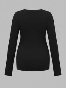 Modmama 孕妇纯色简约日常穿搭圆领长袖T恤 - 彩色 - 查看 6