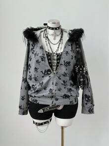 Sunspun Plus Size Sweatshirts - 灰色 - 查看 3