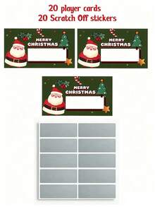 50 张/30 张圣诞刮刮卡，带有圣诞老人和圣诞树图案 - DIY 节日礼券、派对游戏奖品，包括刮刮贴纸、圣诞节 - 彩色 - 查看 13